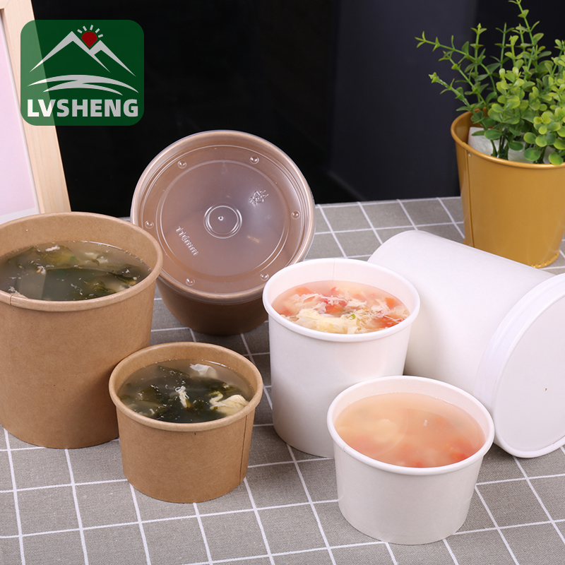 Lvsheng paper packaging запускає 100% компостну миску з крафт-паперу для супу з кришкою