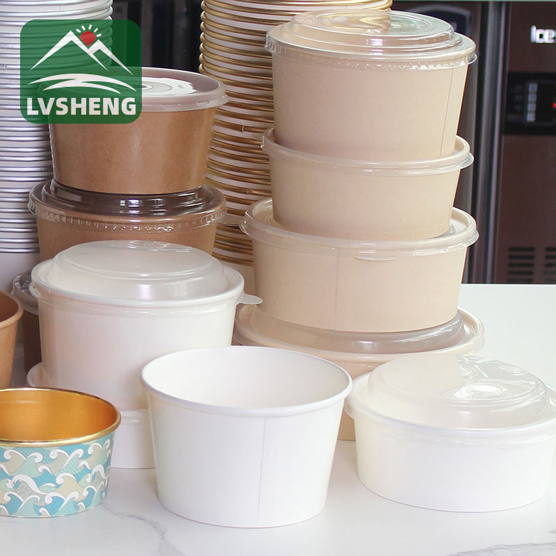 Compostable Bagasse Paper Salad Cowl